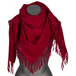 Chusta damska bawełniana jednokolorowa na prezent z frędzlami FGC-2 bordowy