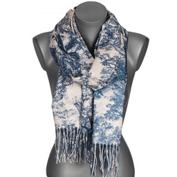 Szalik damski szal jesień-zima na prezent z frędzlami RC-22-1 granat