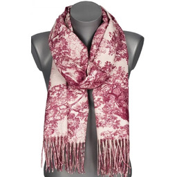 Szalik damski szal jesień-zima na prezent z frędzlami RC-22-3 bordowy