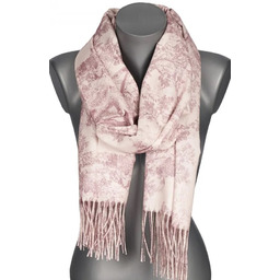 Szalik damski szal jesień-zima na prezent z frędzlami RC-22-5 różowy