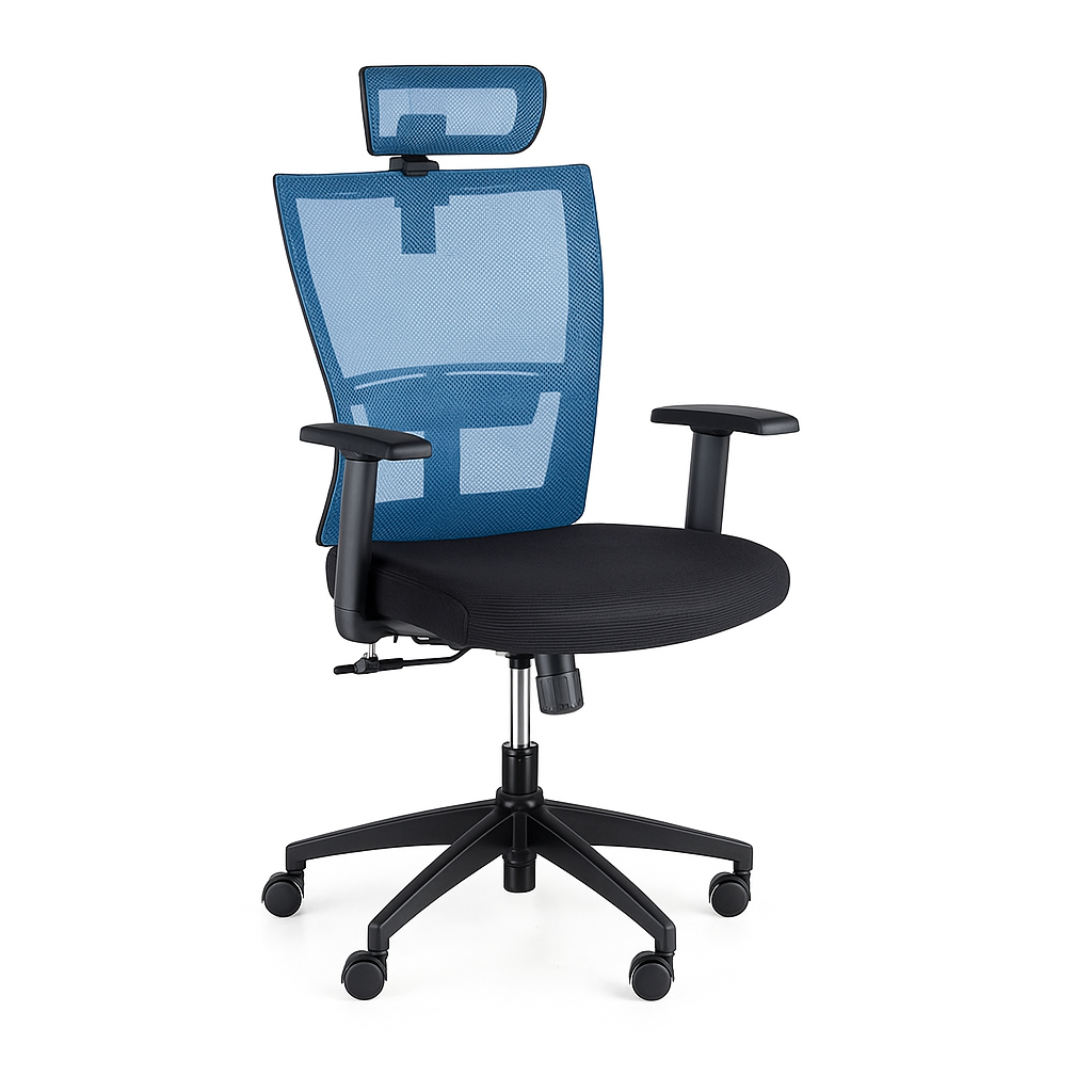 B2B Partner Krzesło biurowe AM, czarny/niebieski