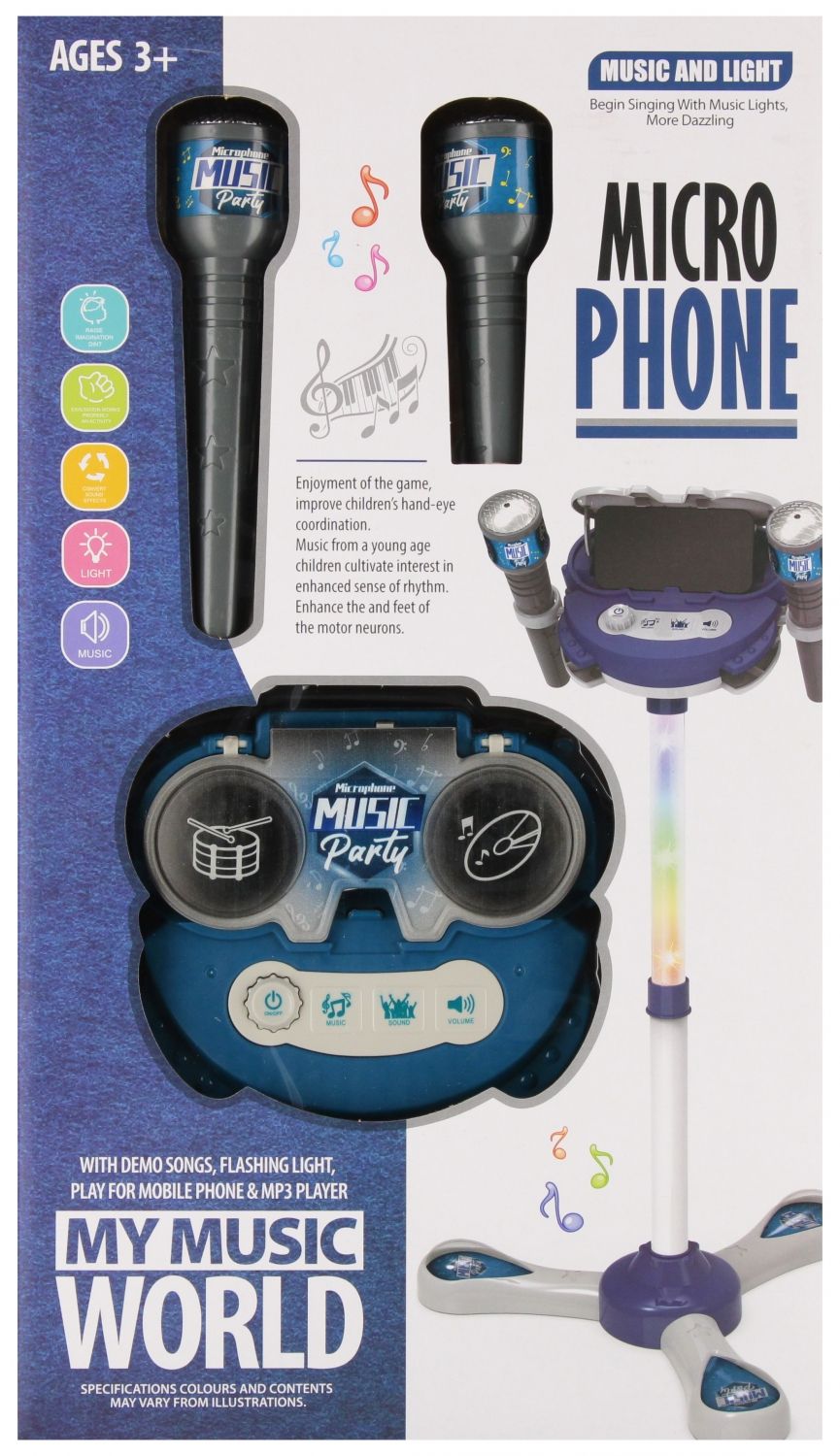 Mikrofon stojący z akcesoriami - zabawka