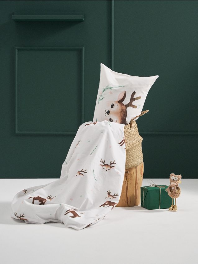 Sinsay - Komplet pościeli w renifery - biały