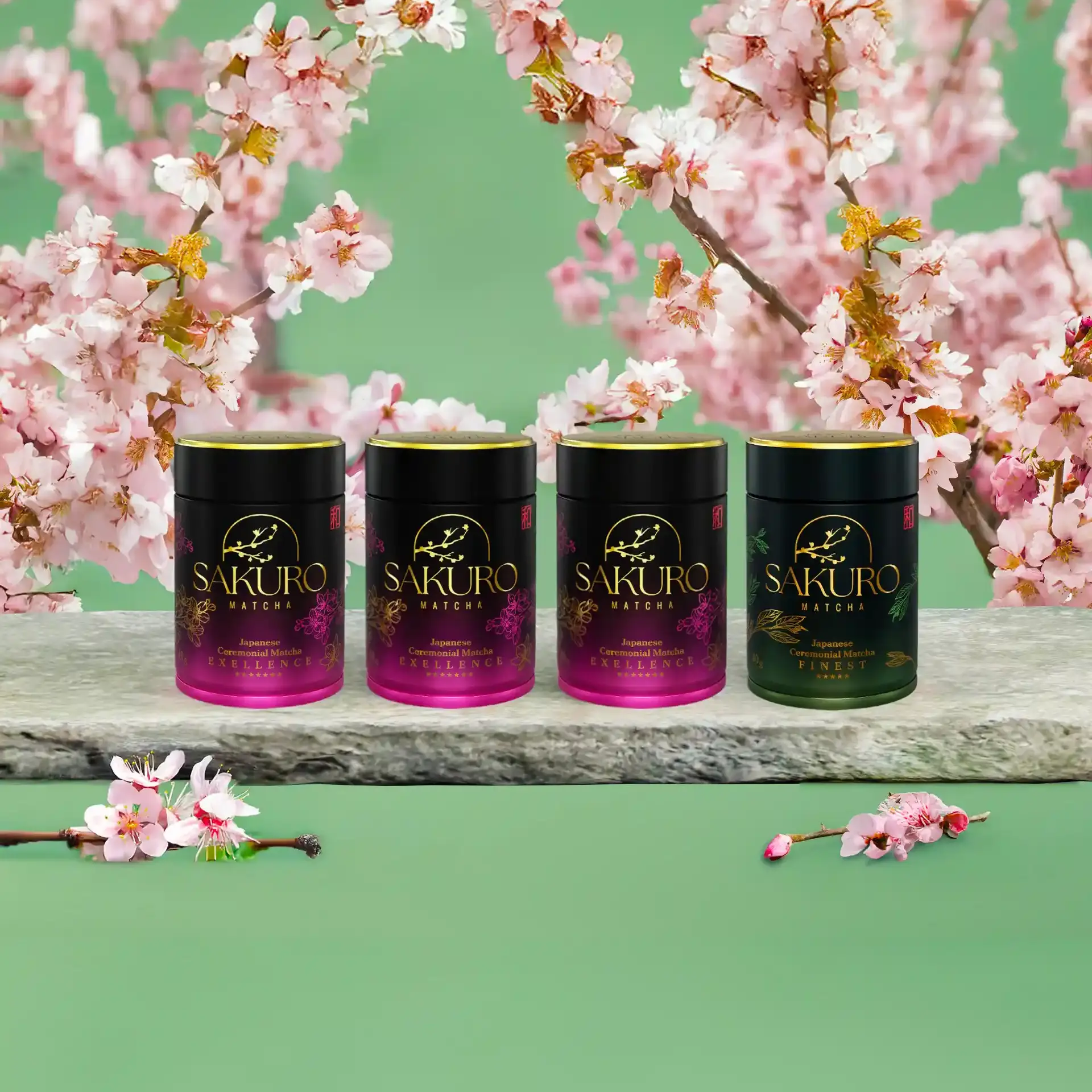 Sakuro Matcha 1× Finest 40g + 3× Excellence 40g