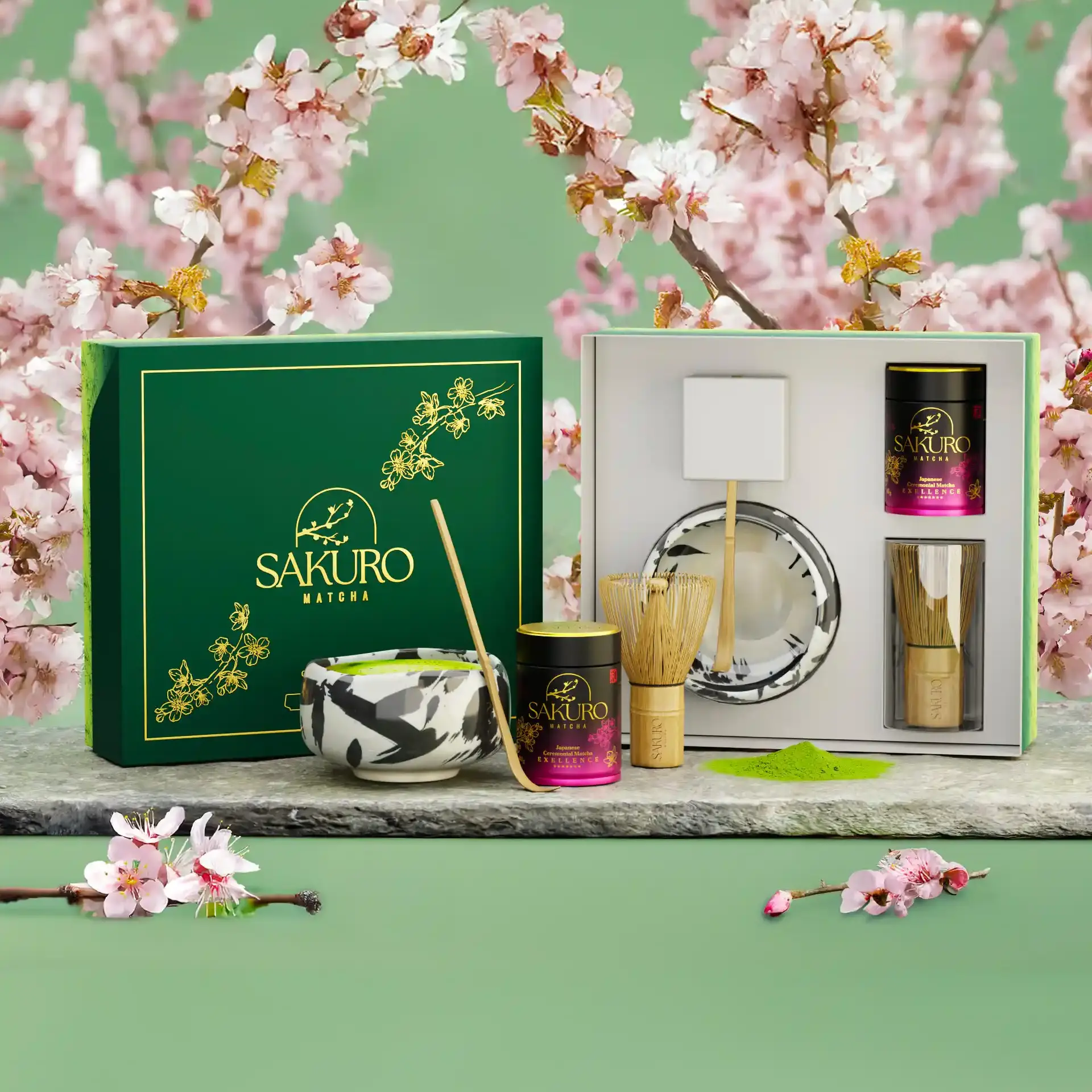 Zestaw Matchy Excellence w puszce 40g z czarką Hisseki