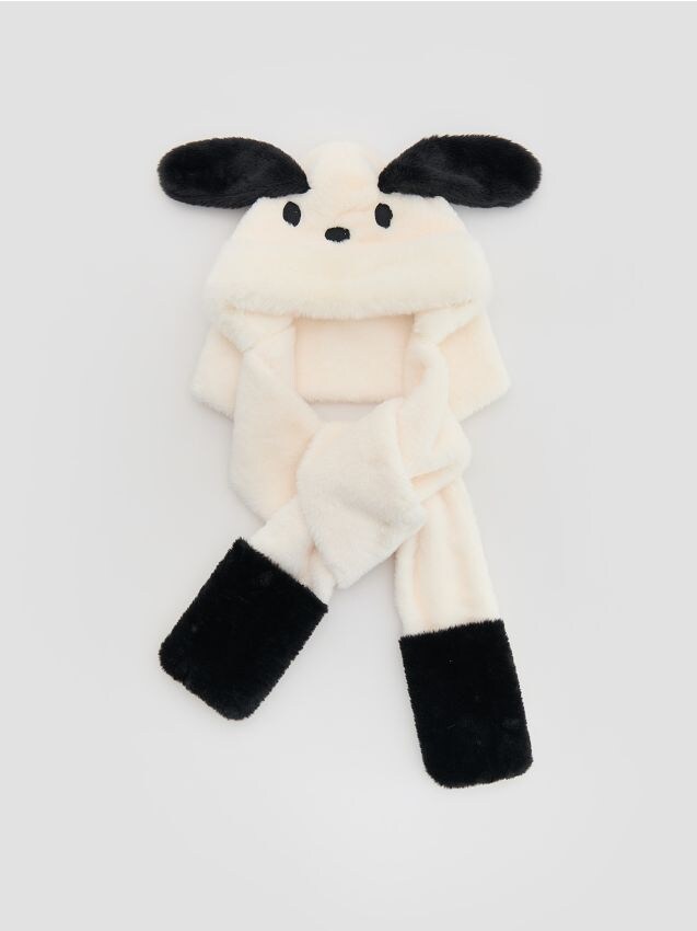 Reserved - Szalik z kapturem - złamana biel