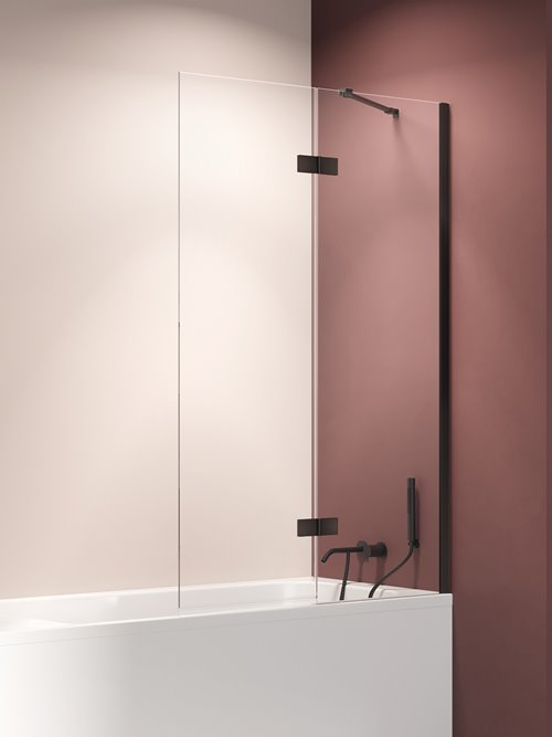 Parawan wannowy kolor czarny mat prawy 120x150 P-0238-WL Nesta Black New Trendy