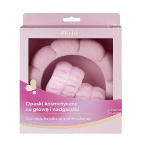 KillyS Opaski kosmetyczne na głowę i nadgarstki Różowe 3szt.