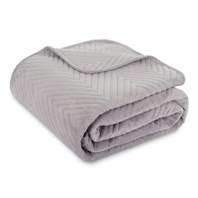 Narzuta Caden 170 x 210 cm jodełka welurowa srebrny