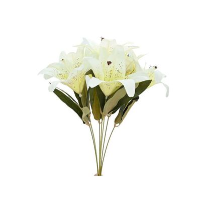 Lilia bukiet sztuczny 7 główek 45 cm biały