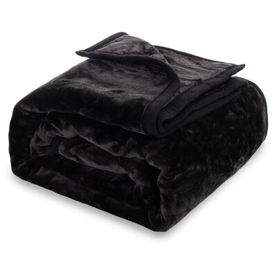 Koc Yasemin 160 x 200 cm akrylowy jednolity ciepły czarny