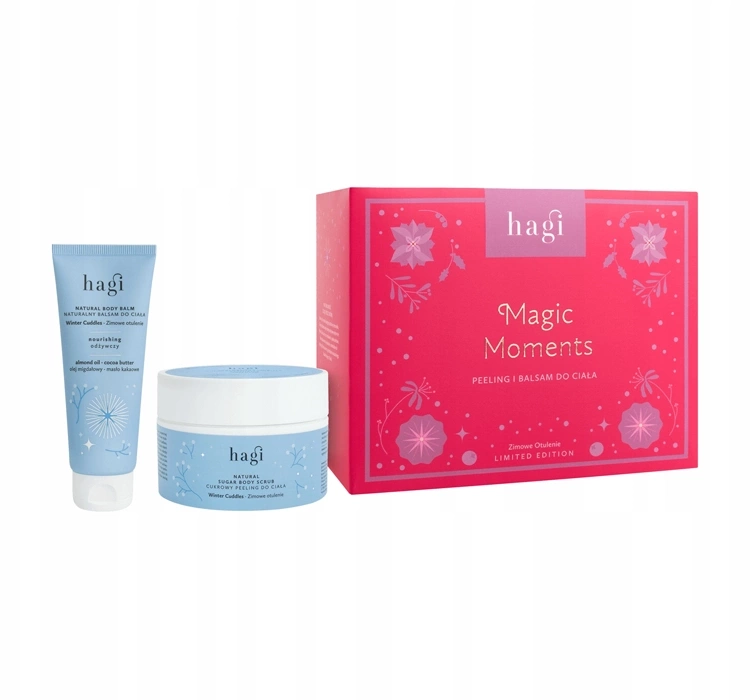 Hagi Magic Moments Zimowe Otulenie świąteczny zestaw prezentowy peeling cukrowy 200 ml + balsam do ciała 75 ml