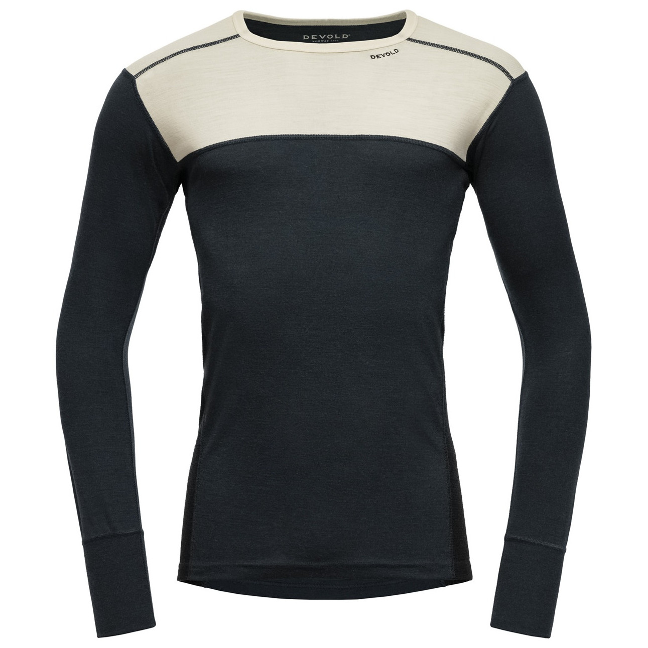 Męska koszulka Devold Lauparen Merino 190 Shirt Man Rozmiar: M / Kolor: czarny/biały