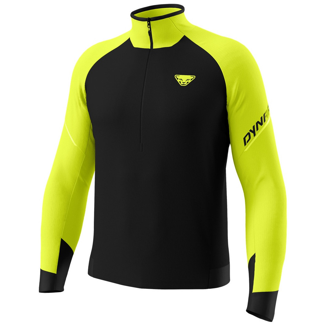 Męska koszulka Dynafit Alpine L/S 1/2 Zip Tee M Rozmiar: L / Kolor: czarny/żółty