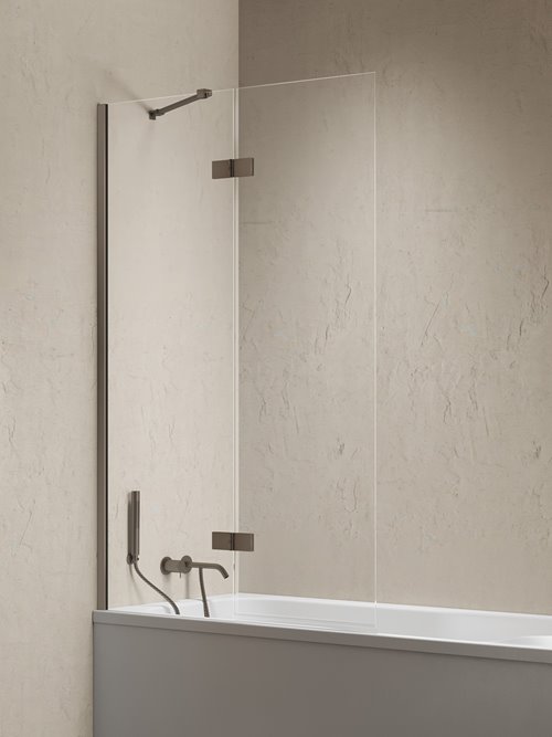 Parawan wannowy kolor stal szczotkowana lewy 120x150 P-0261-WL Nesta Gunmetal Brushed New Trendy