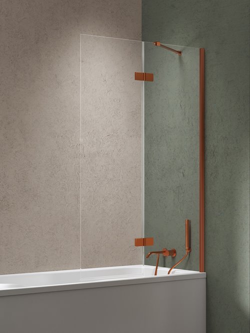 Parawan wannowy kolor miedziany szczotkowany prawy 100x150 P-0252-WL Nesta Copper Brushed New Trendy