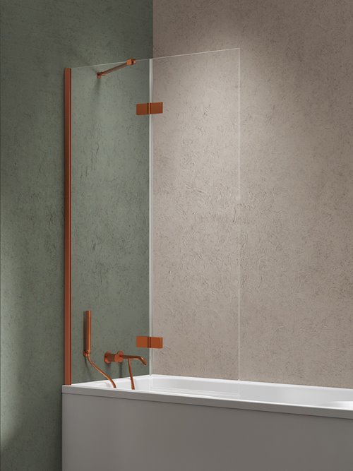 Parawan wannowy kolor miedziany szczotkowany lewy 120x150 P-0255-WL Nesta Copper Brushed New Trendy