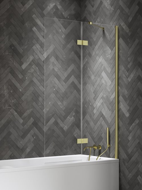 Parawan wannowy kolor złoty połysk lewy 100x150 P-0240-WL Nesta Light Gold New Trendy