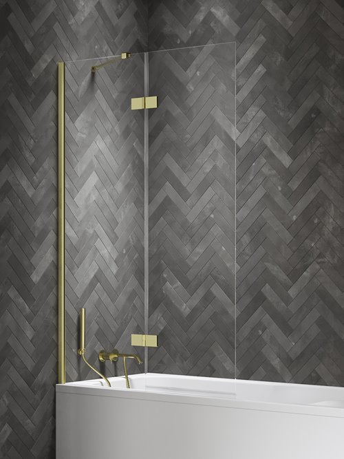 Parawan wannowy kolor złoty połysk lewy 120x150 P-0243-WL Nesta Light Gold New Trendy