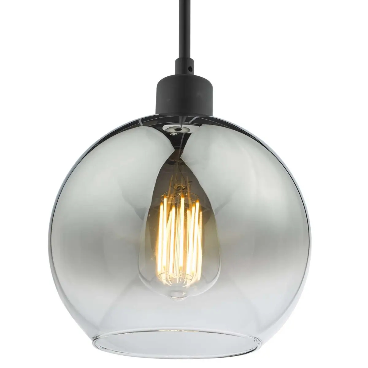 Kulista wisząca lampa Lycia LYC8622 kula do jadalni przydymiona czarna