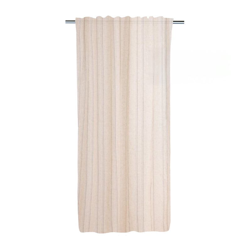 Firana na taśmie Teo Natural Pasy beżowa 140 x 280 cm Inspire