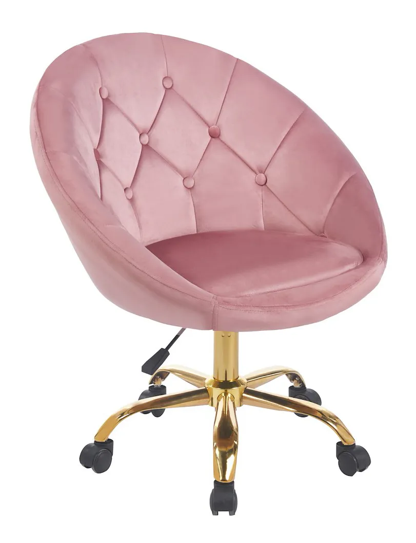 Elior Różowy fotel obrotowy tapicerowany H5-M46