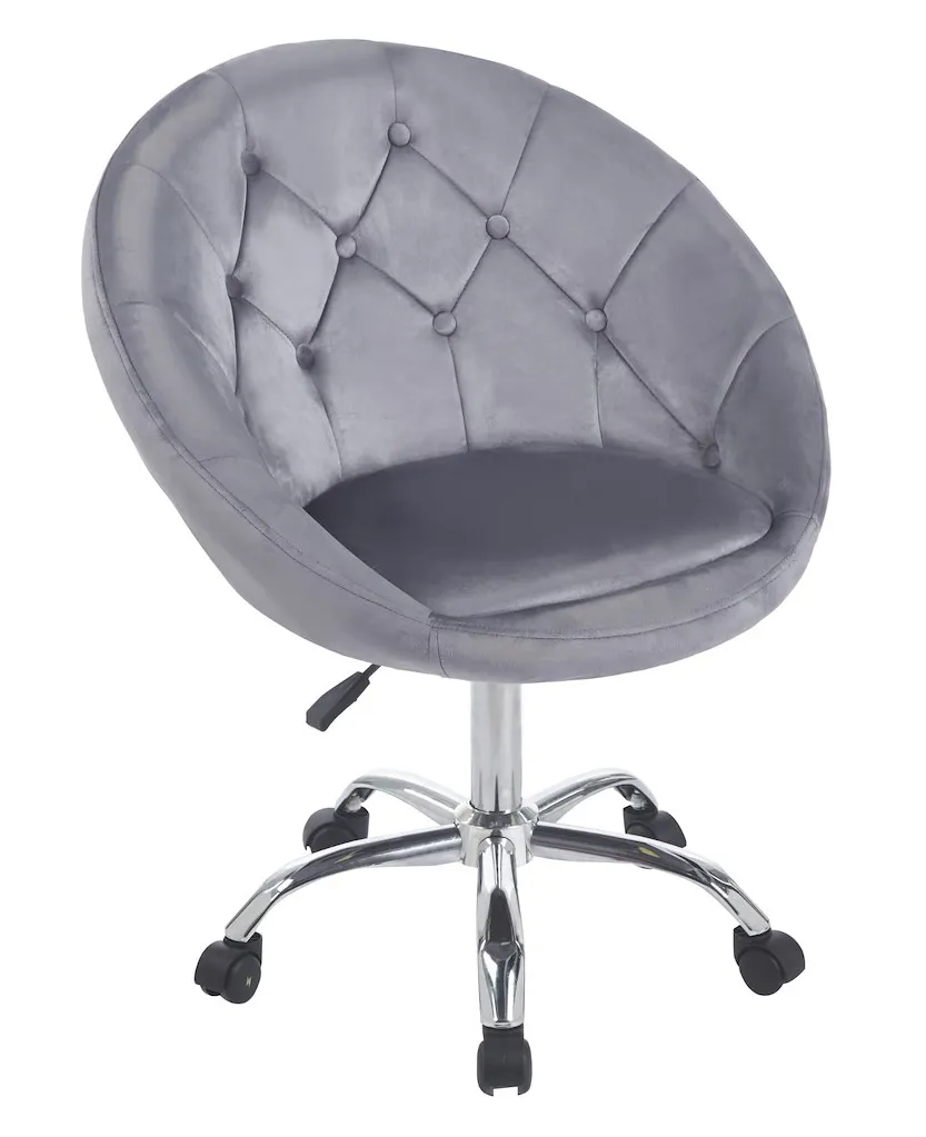 Elior Szary fotel obrotowy welurowy C7-Z91