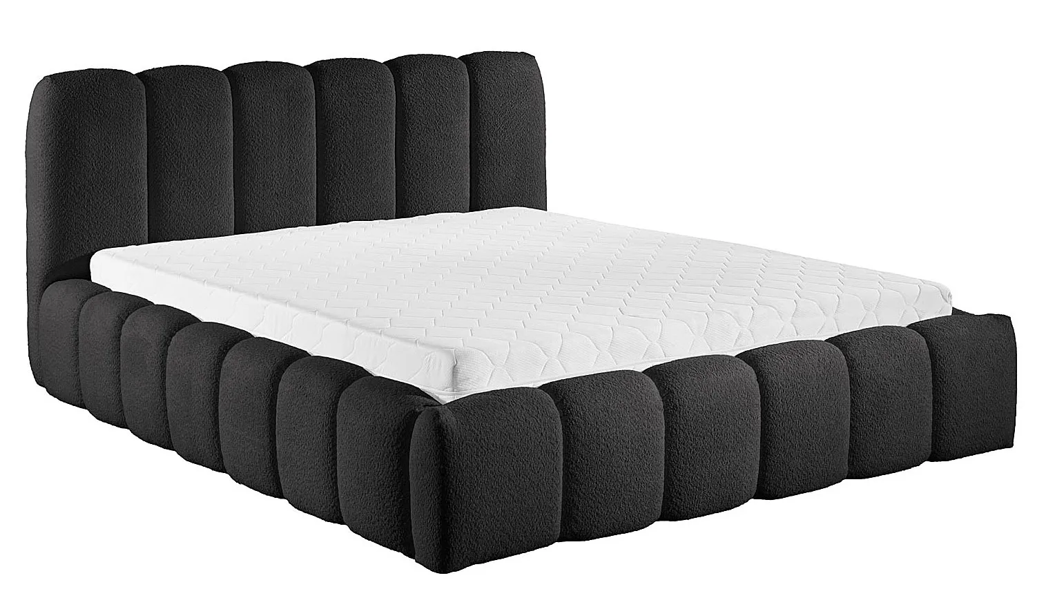 Czarne nowoczesne łóżko tapicerowane buble W0-S72