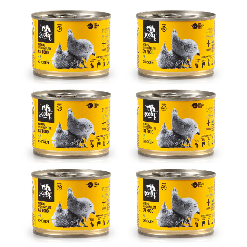 3COTY 48. Kurczak ze spiruliną - mokra karma dla kota - 6x180g