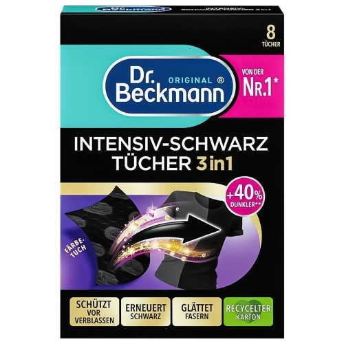 Dr. Beckmann Intensiv Schwarz — niemieckie chusteczki do prania czarnych tkanin