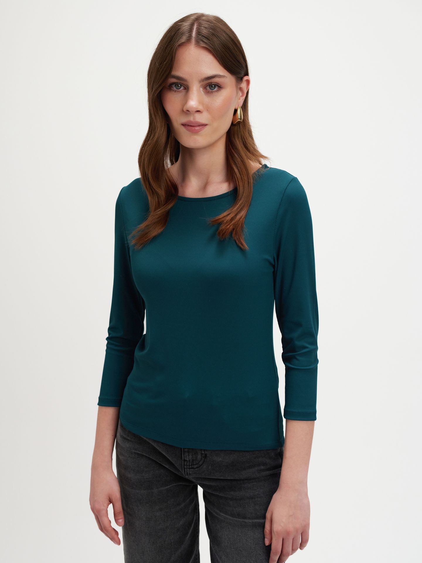 Ciemnozielona bluzka z długim rękawem