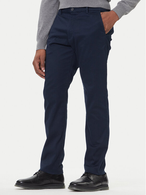 Calvin Klein Chinosy LV040EM633 Granatowy Slim Fit