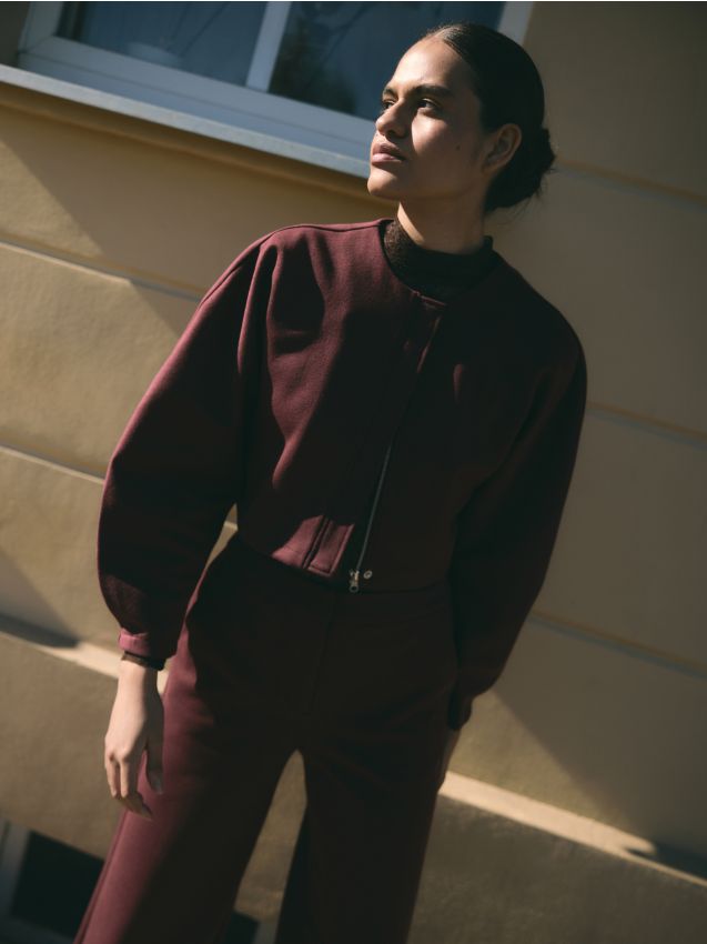 Reserved - Marynarka z domieszką wiskozy - bordowy