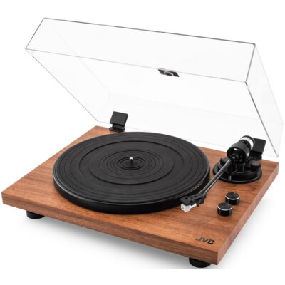Gramofon JVC AL-E534M Drewno, Manualny, Napęd paskowy, Prędkość odtw. 33 1/3,45 obr./min