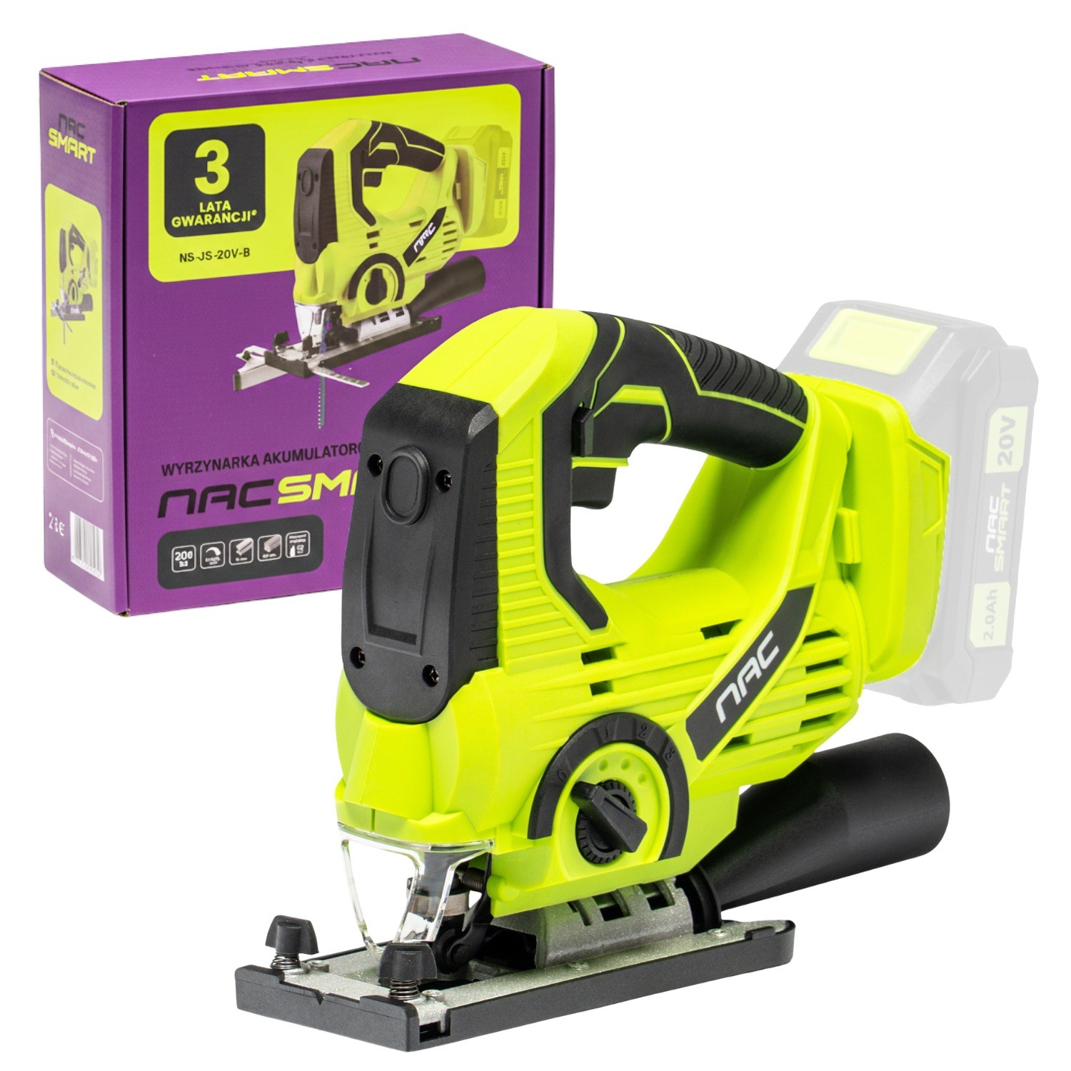 NAC SMART Wyrzynarka akumulatorowa 20V NS-JS-20V-B Body bez baterii