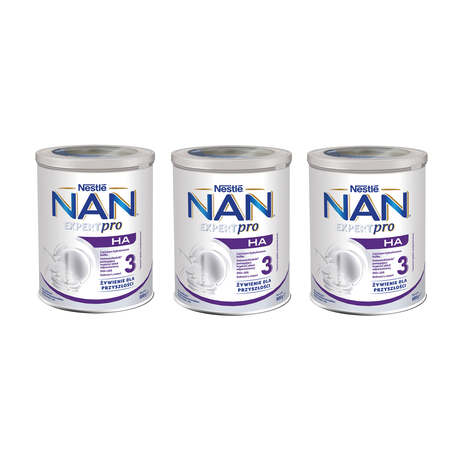Zestaw Nestle NAN Expertpro HA 3, mleko modyfikowane dla dzieci po 1 roku, 3 x 800 g
