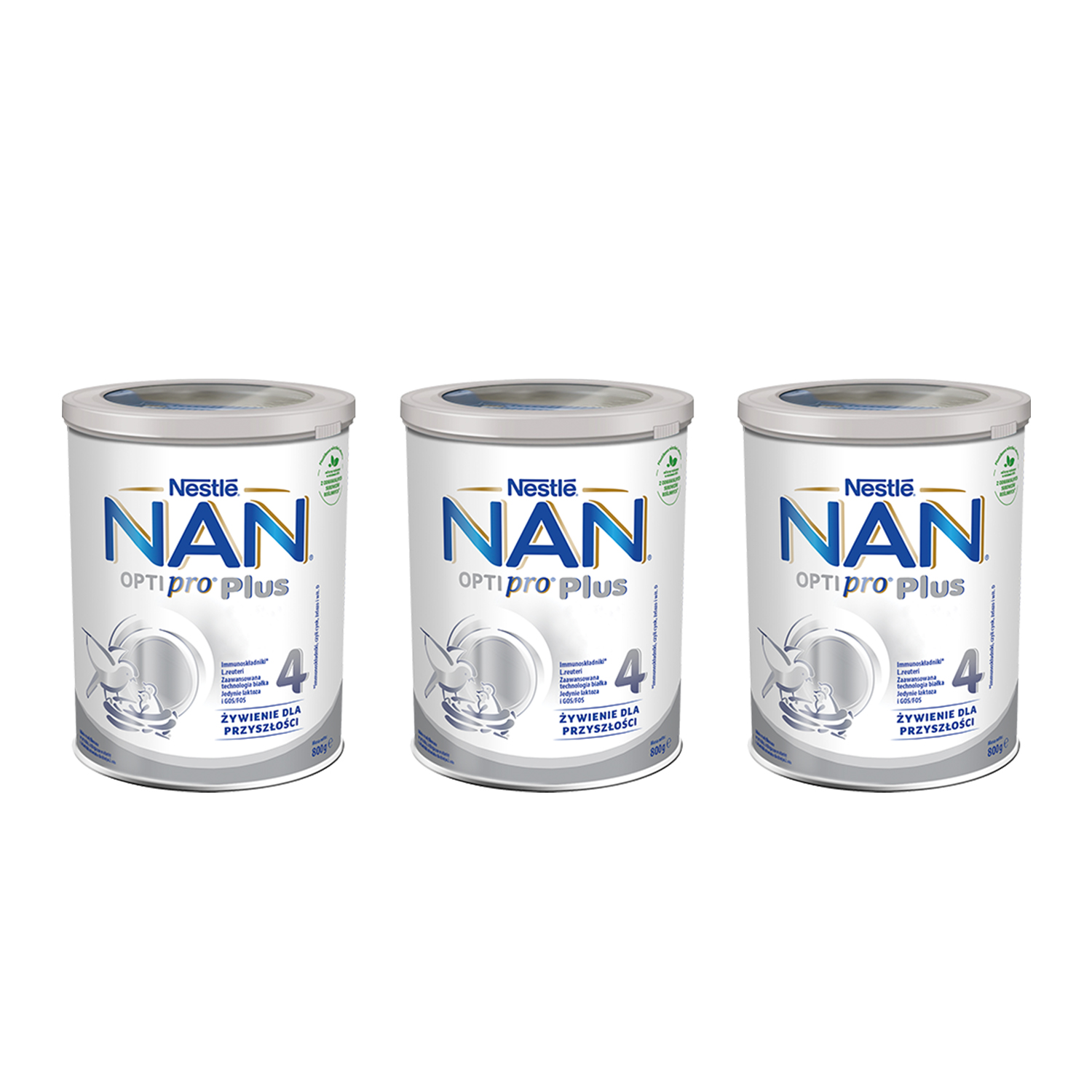 Zestaw Nestle NAN Optipro Plus 4, mleko modyfikowane dla dzieci po 2 roku, 3 x 800 g