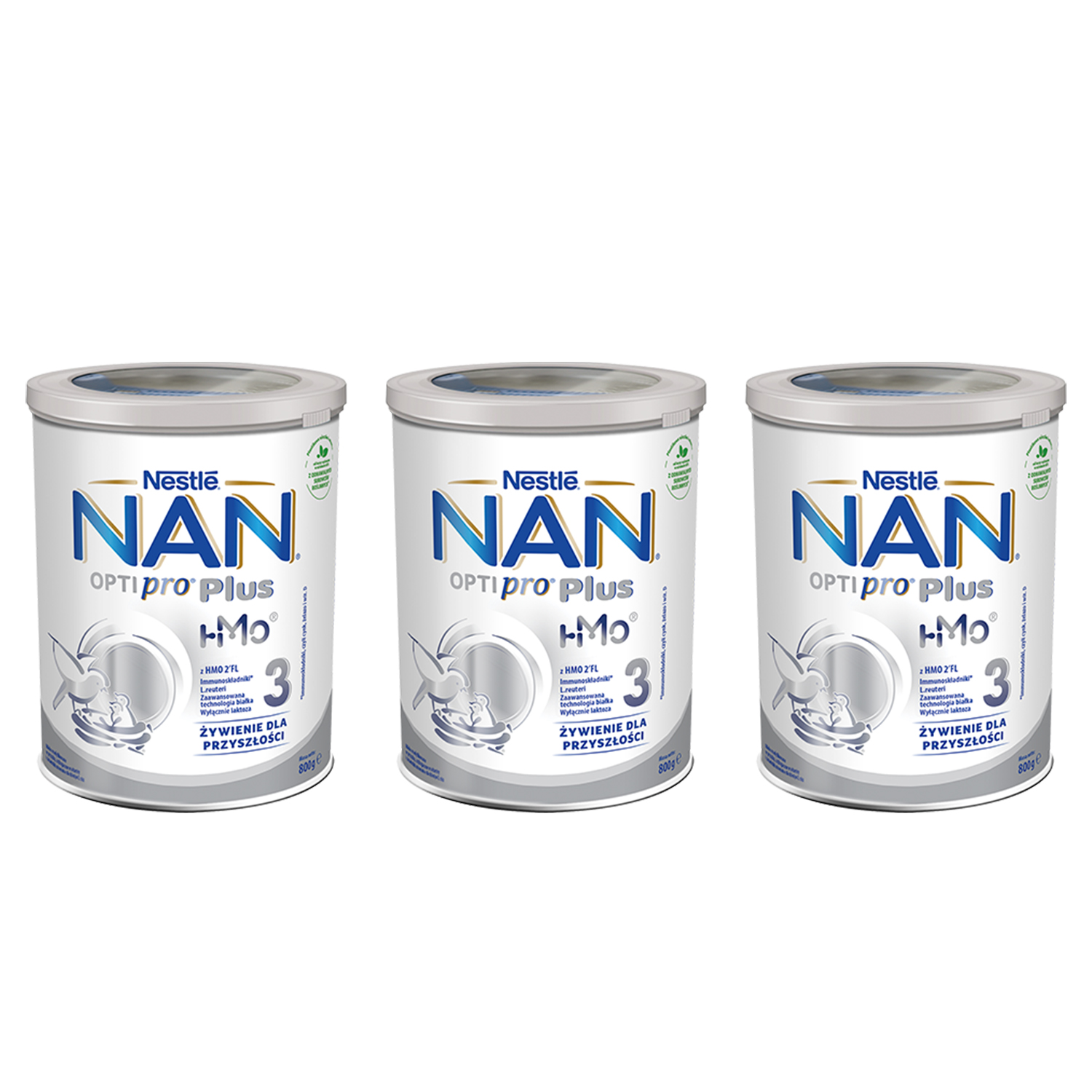 Zestaw Nestle NAN Optipro Plus 3 HM-O, mleko modyfikowane dla dzieci po 1 roku, 3 x 800 g
