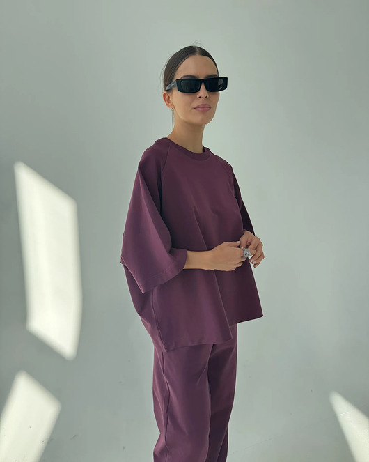 T-shirt Chillout mauve wine