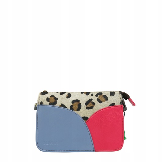 Torebka listonoszka modna damska dwustronna skórzana wzór OLIVKA