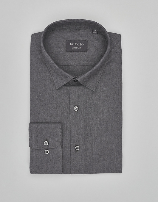 Koszula flero 00619 długi rękaw grafit classic fit
