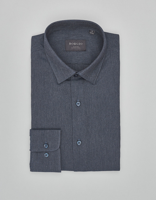 Koszula flero 00621 długi rękaw granatowy slim fit