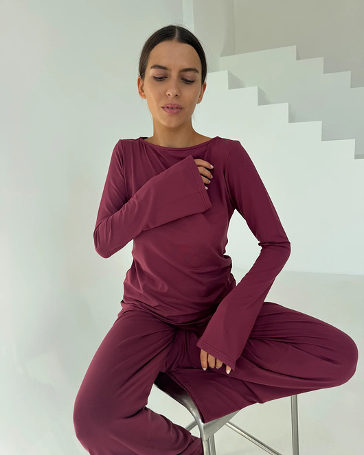Longsleeve Sense beetroot