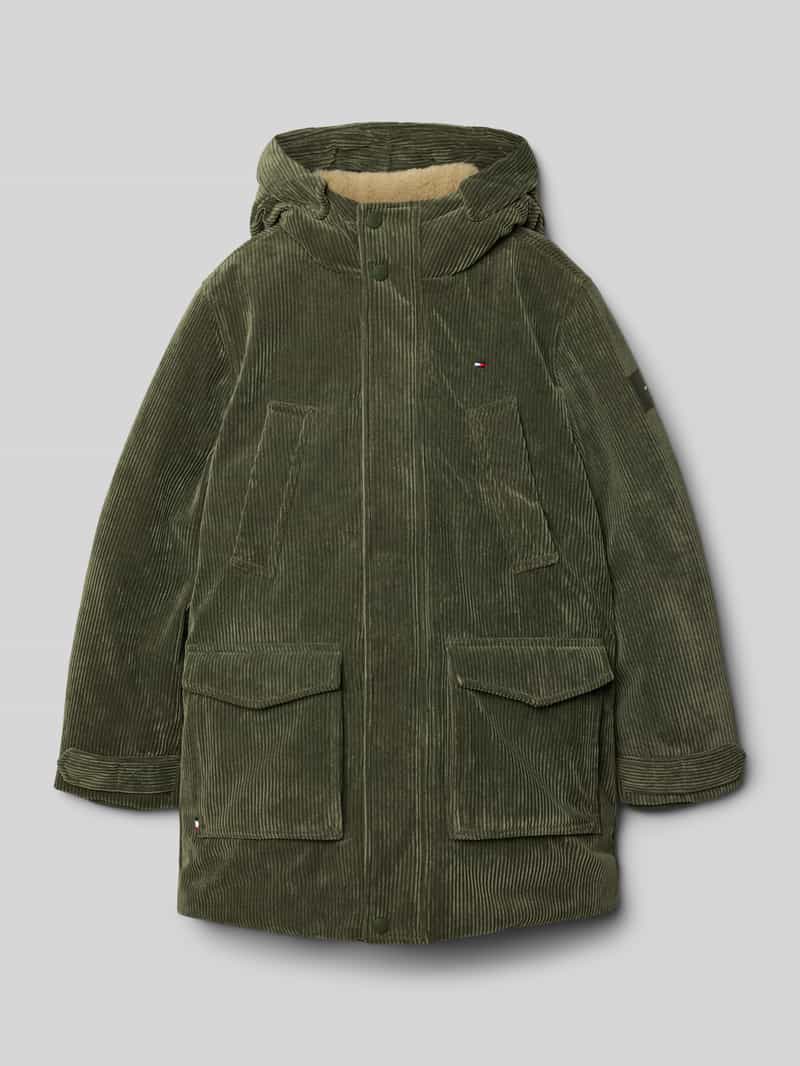 Parka o kroju regular fit z kapturem model ‘CORDUROY’