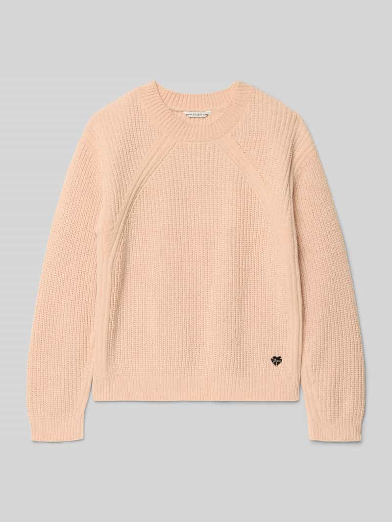 Sweter z dzianiny z prążkowanymi wykończeniami