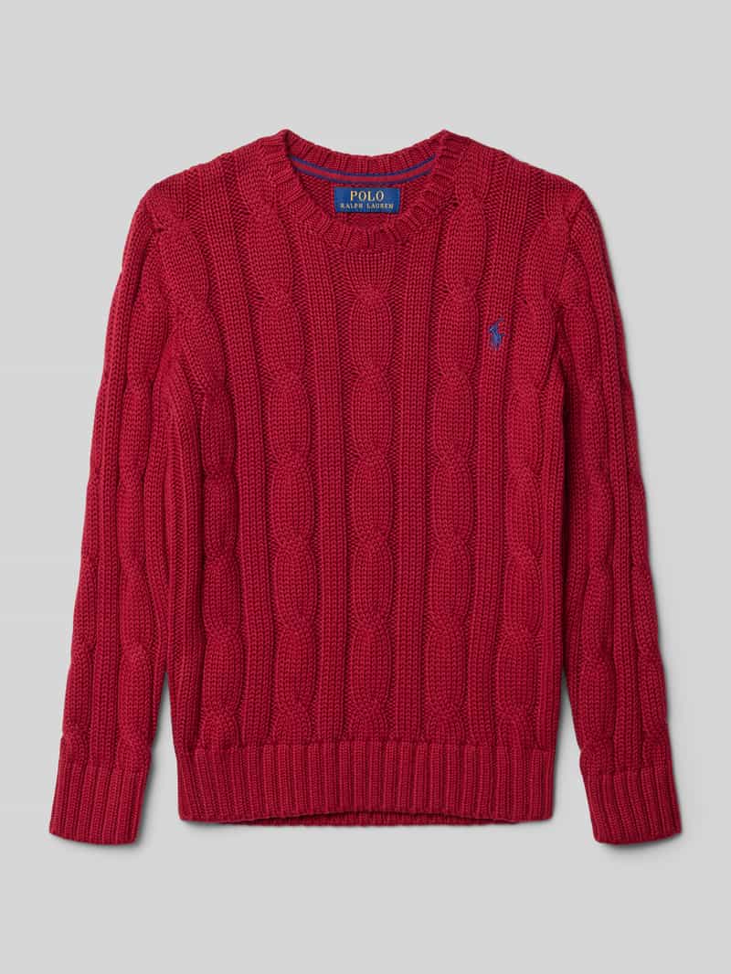Sweter z dzianiny z prążkowanymi wykończeniami