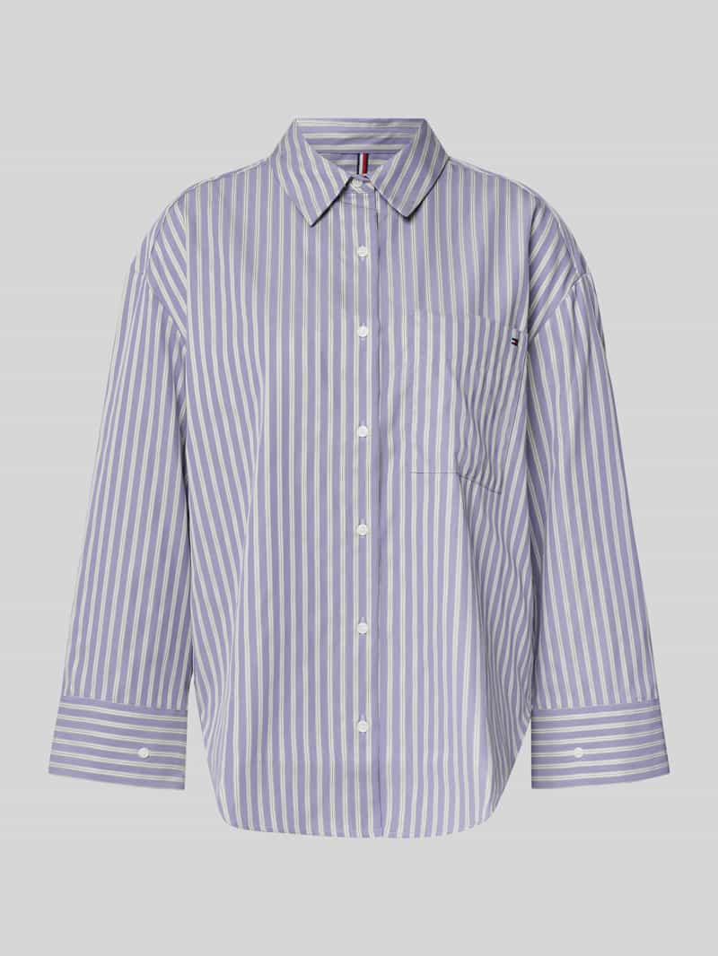 Bluzka koszulowa o kroju regular fit z czystej bawełny