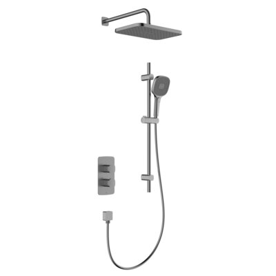 Zestaw prysznicowy podtynkowy KFA ARMATURA Malaga 5759-301-61 Szary metaliczny z deszczownicą