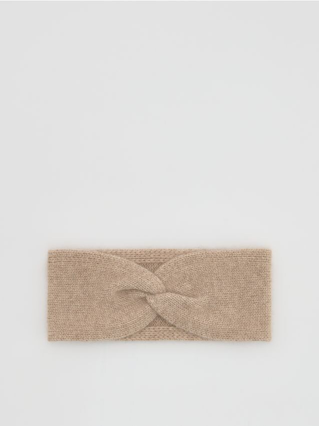 Reserved - Opaska z wełną i kaszmirem - kremowy