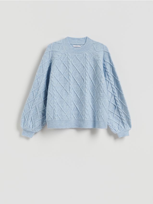 Reserved - Sweter z domieszką wełny - jasnoniebieski